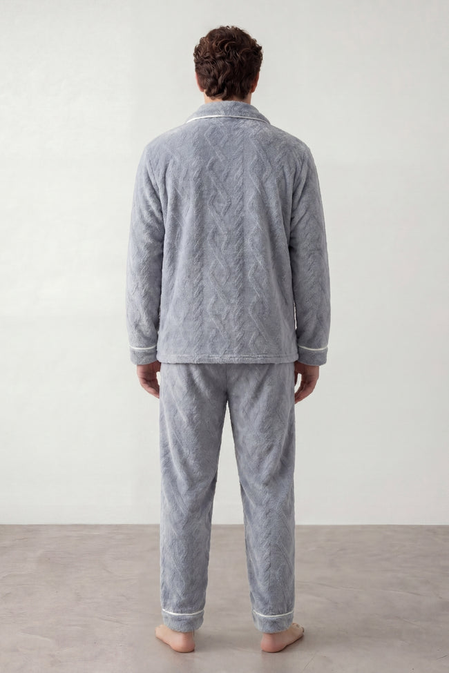 Pyjama polaire perle homme, vue de dos