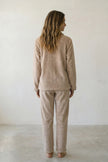 Pyjama polaire taupe femme, vue de dos