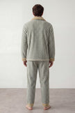 Pyjama polaire vichy homme à carreaux, vue de dos