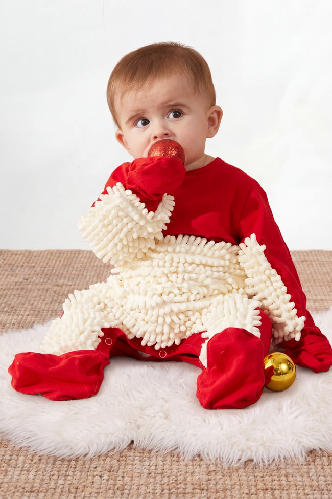 Pyjama serpillère bébé combinaison une pièce à franges douces, chaud et amusant pour l'hiver