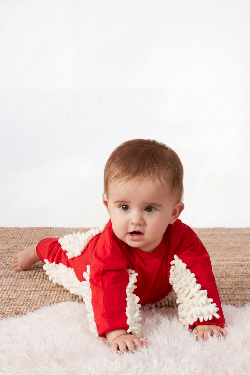 Pyjama serpillère bébé combinaison une pièce à franges douces, chaud et amusant pour l'hiver