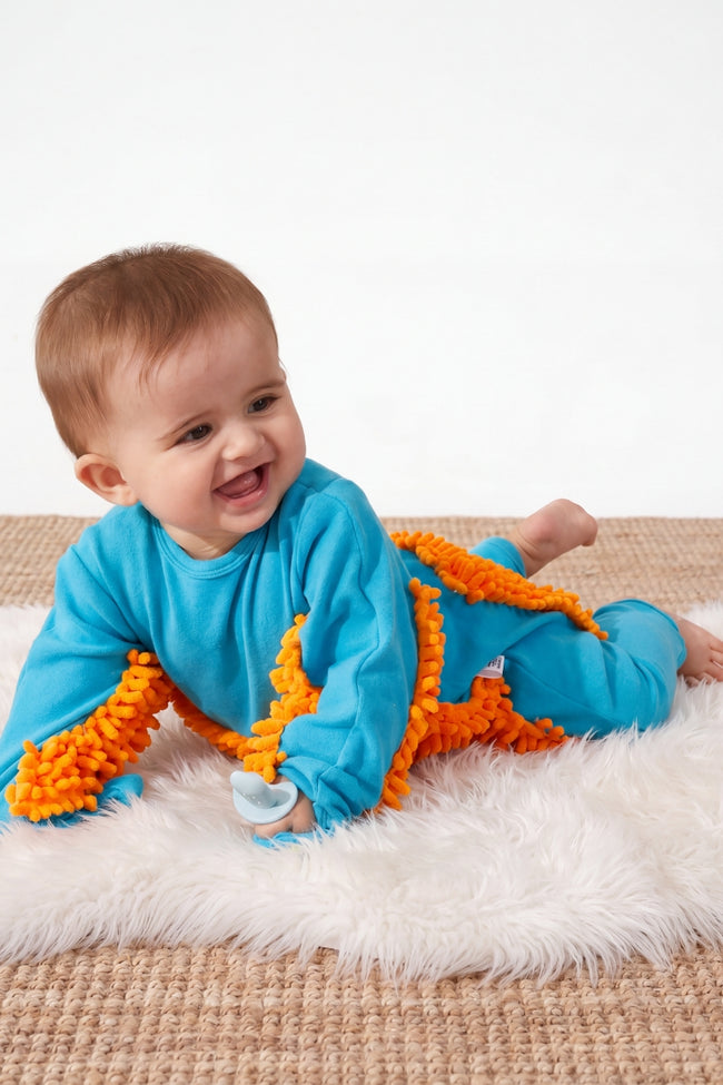 Pyjama serpillère bébé combinaison une pièce à franges douces, chaud et amusant pour l'hiver