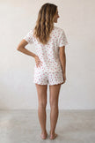 Pyjama short blanc femme, vue de dos