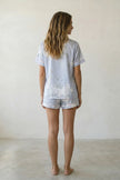 Pyjama short bleu ciel femme, vue de dos