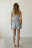Pyjama short femme gris, vue de dos
