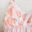 Pyjama short nuisette femme, détail du motif et des bretelles, vue rapprochée