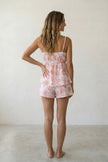 Pyjama short nuisette femme rose, vue de dos