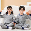 Pyjama T-Rex garçon gris, haut à manches longues à motif T-Rex et pantalon à rayures assorti, vue 10