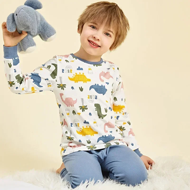 Pyjama voiture garçon bleu, haut à manches longues à motif voitures et pantalon assorti, vue 3
