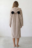 Robe de chambre cocooning femme beige, vue de dos