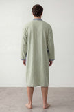 Robe de chambre légère homme vert sauge, vue détaillée