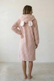 Robe de chambre damier femme, détail de la maille gaufrée