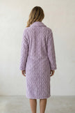 Robe de chambre douillette femme mauve, vue détaillée