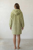 Robe de chambre moelleuse femme vert sauge, vue de dos